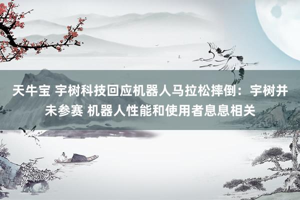 天牛宝 宇树科技回应机器人马拉松摔倒：宇树并未参赛 机器人性能和使用者息息相关