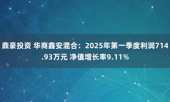 鼎豪投资 华商鑫安混合：2025年第一季度利润714.93万元 净值增长率9.11%