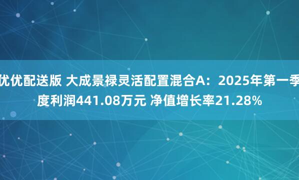 优优配送版 大成景禄灵活配置混合A：2025年第一季度利润441.08万元 净值增长率21.28%